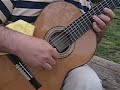 la guitarra es del maestro manuel rodriguez luthier espana madrid, y el arreglo de pajaro campana es de cacho tirao.
www.guitars-m-r-sons.com