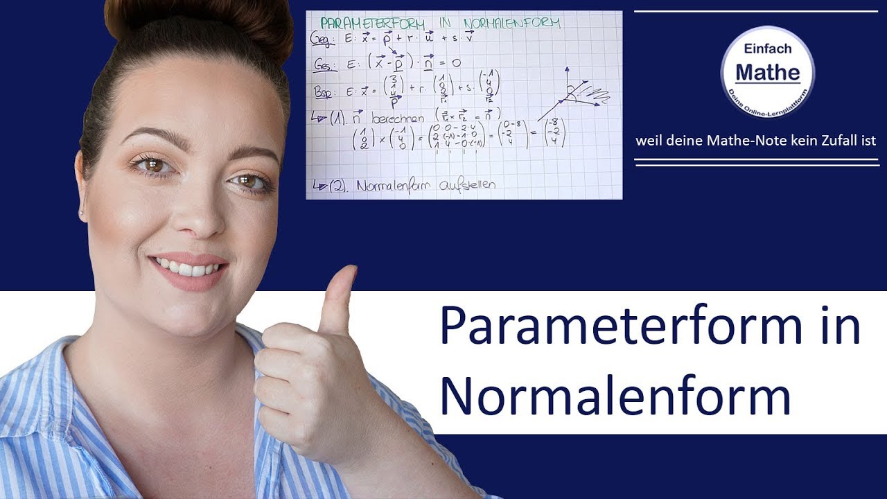 Parameterform einer Ebene in Normalenform | Analytische Geometrie by einfach mathe!