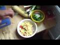 Food Drinks and Rock & Roll Carne Nate-sada with corn salad 