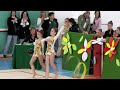 PARTE NR. 1Clicca qui per la seconda parte:http://it.youtube.com/watch?v=vU3MQHhn2f017.02.2008GR: Campioni Regionali di Serie C!Per il terzo anno consecutivo la 5 Cerchi vince il Campionato Regionale di Serie C!Alla fase regionale del Campionato di Serie C, gara organizzata dalla nostra Societ, le nostre due squadre si sono riconfermate ai vertici della categoria.La nostra Squadra B, composta dalle ginnaste Martina Flaminio, Stella Fusto e Sofia Re, tutte alla loro prima esperienza in Serie C,  stata la prima delle nostre rappresentative a scendere in pedana e, nonostante l'emozione, ha portato a termine un programma tecnicamente di buon livello senza commettere grandi errori piazzandosi cos al 7 posto. La loro prestazione  stata sicuramente di valore, considerando il minimo distacco che alla fine le ha viste separate addirittura dalla quinta posizione.La Squadra A (Giada Faccin, Lara Ranzato, Isabella Zanardo) ha invece sbaragliato la concorrenza, aggiudicandosi il primo posto con una prova convincente di alto contenuto tecnico e coreografico. Le ragazze, ormai gi esperte, hanno mirato in alto consapevoli del loro valore, e hanno centrato l'obiettivo conquistando anche il Trofeo 