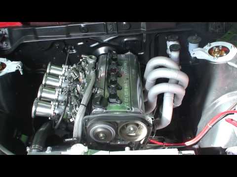 4age 20v - First start on my 74 peanut 4AG 20v bt engine swap !!! By Performance Options Oakland California USA.