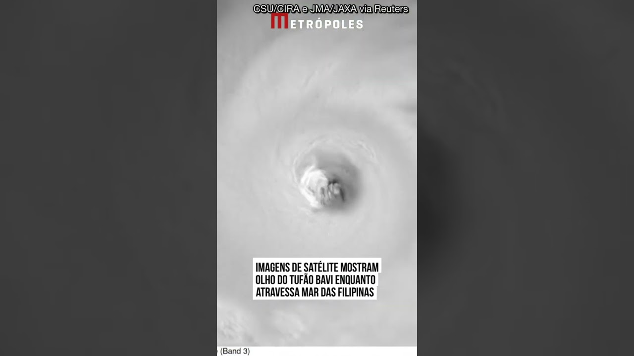 Imagens de satélite mostram olho do tufão Bavi enquanto atravessa Mar das Filipinas
