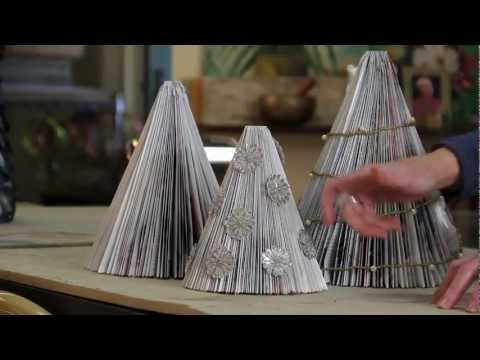 how to newspaper christmas tree