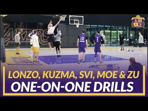 Video: Lakers Practice: Lonzo, Kuzma, Svi, Wagner, and Zubac Do 1-on-1 Drills