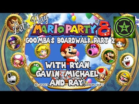 Let's - Ryan, Gavin, Michael, and Ray are back finishing up their trip to Goomba's Booty Boardwalk! Let's Play - Mario Party 8 Goomba's Boardwalk Part 1: http://yout...