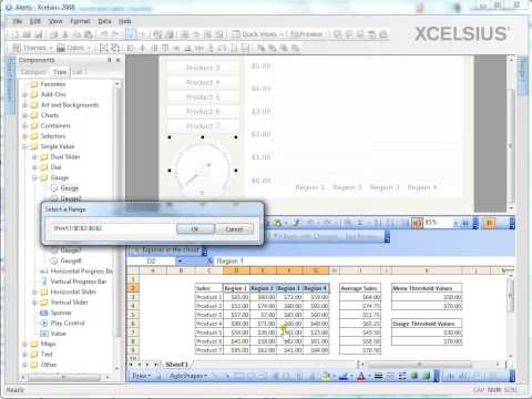 how to use gauge in xcelsius