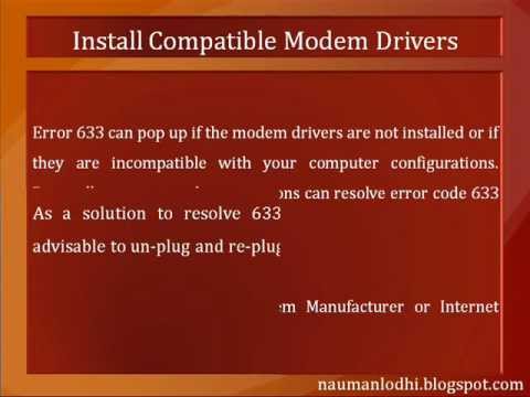 how to troubleshoot error 633