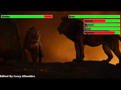 The Lion King (2019) Final Battle with healthbars 2/2 (15K Subscribers Special)