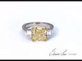 YouTube - 5.23 ct. Radiant Yellow Gold Ring with Trapezoid ...