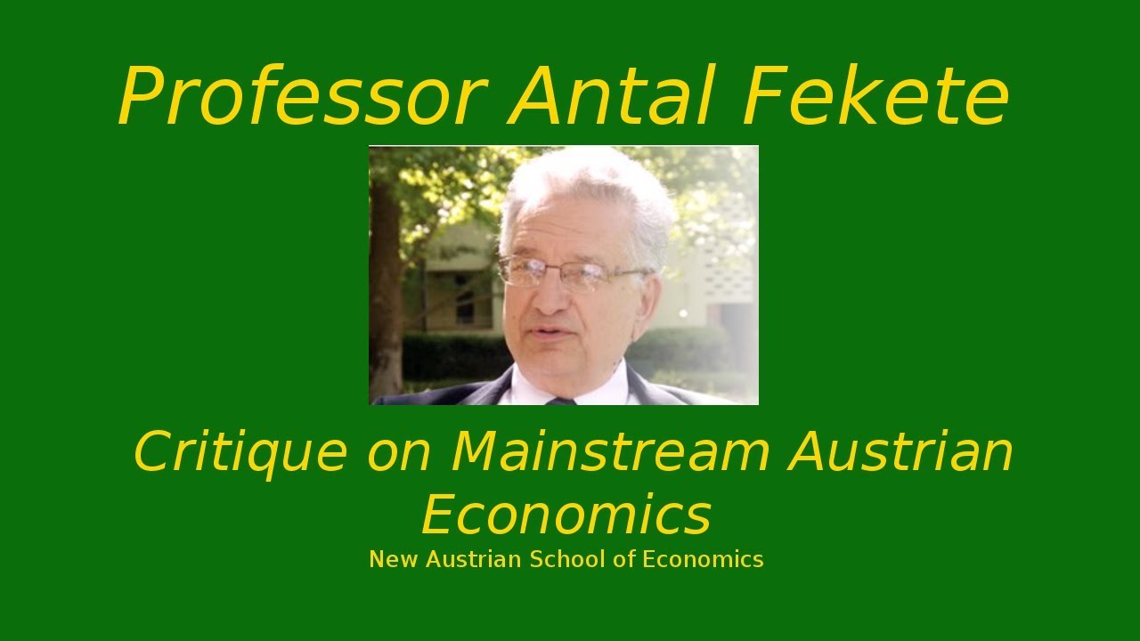Part 28 - Antal Fekete - Marginal Time Preference and Marginal Productivity of Capital I