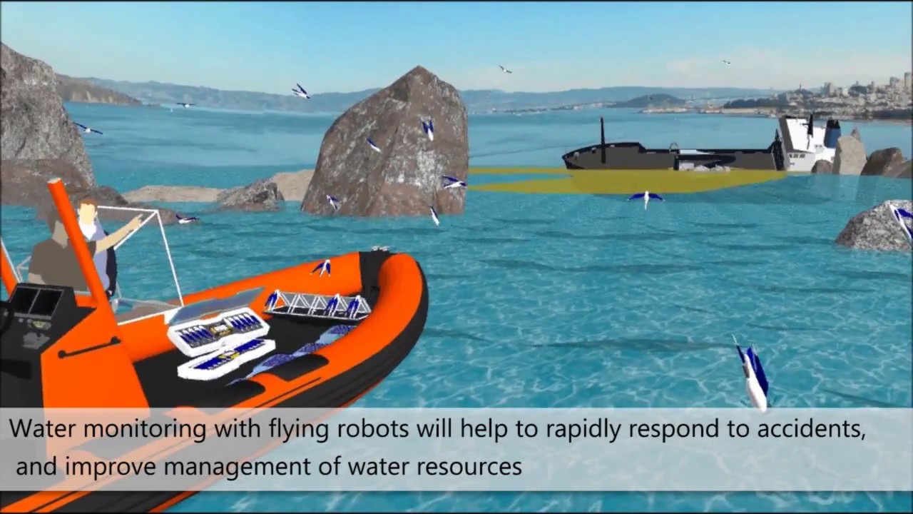 We have developed a hybrid Aquatic Micro Aerial Vehicle (AquaMAV) that dives like a gannet and launches like a flying fish, to collect water samples. It was published in the December 2016 issue of Royal Society Interface Focus. 