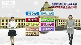 各党の公約まとめ!12月2日から選挙戦 各党、注目のテーマはナニ?