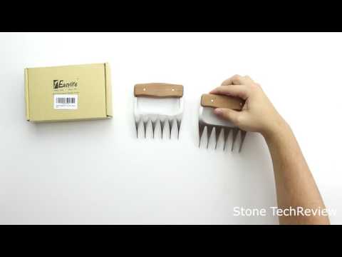 Unboxing 1Easylife Pulled Pork Krallen Fleischgabel Edelstahl, Wooden Handle Fleisch-Krallen