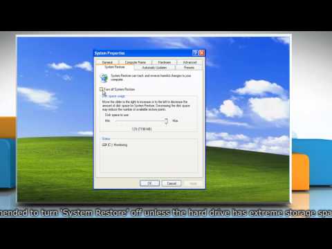 how to turn off system restore in xp