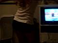 Courtney on Wii fit doin Hula Hoops