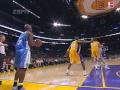 Chauncey Billups Throws the Inbound Pass Off of Kobe Bryant's Back