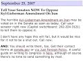 Tell Your Senators NOW To Oppose Kyl-Lieberman Amendment!