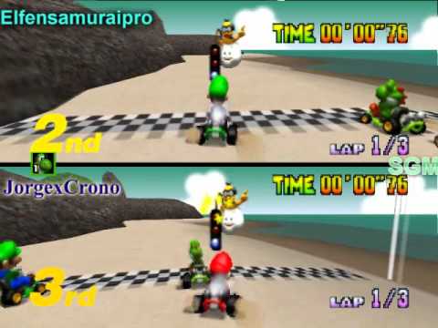 Mario Kart 64 Multiplayer (Gameplay) Una estrella fantasma