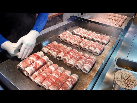하루 1000개 팔리는 치즈김치말이 삼겹살? 줄서서먹는 삼겹살말이집┃Cheese Bacon Kimchi Roll, Korean street food