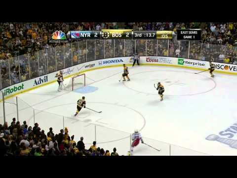 Dan Girardi blocked shot, Boychuk post end 3rd May 16 2013 NY Rangers vs Boston Bruins NHL Hockey