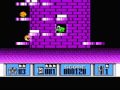 the nes version of the original nebulus (known as tower toppler outside of most eu territories), this game is fun in small doses but poses an almost insurmountable degree of challenge. playing as julius, an agent within the triangulum galaxy, your mission is to destroy eight towers with your d-bomb (destructo bomb) by climbing to the top. doing so will free the hyperfreighters and allow folks to marvel at the beauty of jemmerville, where julius hails from, or something. the game is simple in structure with julius being capable of jumping and delaying some obstacles with projectiles, but due to the cheapness of enemies and very strict time limit (on hero difficulty, making even one little mishap practically ensures your demise), it is an nes game feared by many. enjoy.