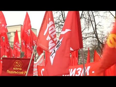Russlands Kommunisten machen in Moskau Wahlkampf