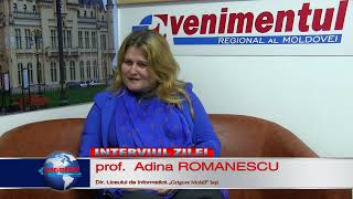 Interviul ZILEI: prof. Adina Romanescu, directorul Liceului de Informatică „Grigore Moisil” Iași
