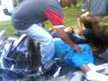 kemalangan jalan raya antara motosikal dan lori tanke di bagan serai (budak sekolah)