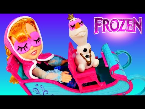 FROZEN Transforming Snow Sleigh Princess Anna and Olaf Play Doh Disney Toys Review by DCTC