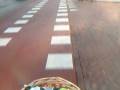 Riding a bicycle up and down kerbs