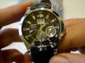 Seiko Premier SNP005 Auto Relay Kinetic Perpetual Calender Stainless Steel on Black Leather