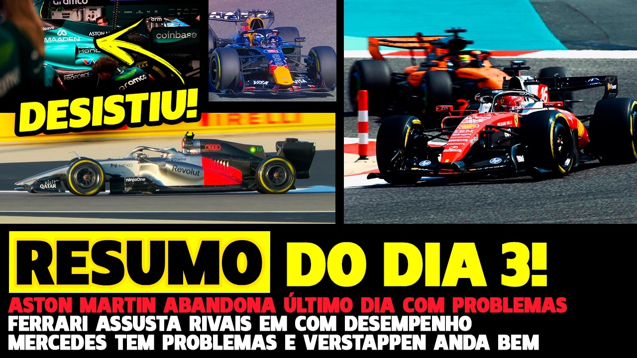 🚨DIA 3: ASTON MARTIN DESISTE, FERRARI ASSUSTA E MERCEDES DÁ PROBLEMA NO BAHREIN | FÓRMULA 1|GPEMCASA