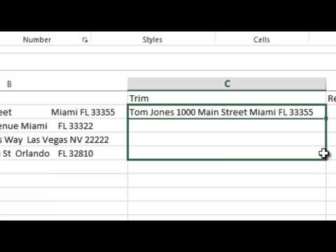 how to use the trim function in excel