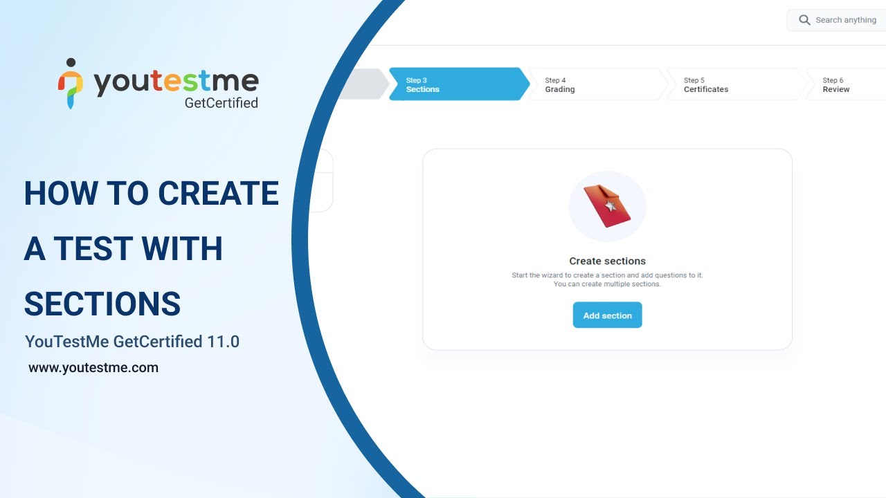 How to Create a Test with Sections