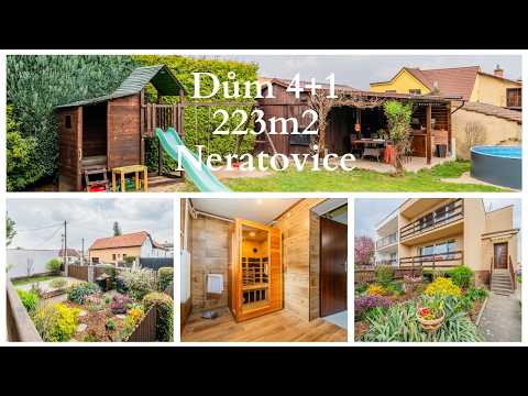 Video Prodej rodinného domu 4+1 223 m², garáž, parkovací stání, bazén Neratovice