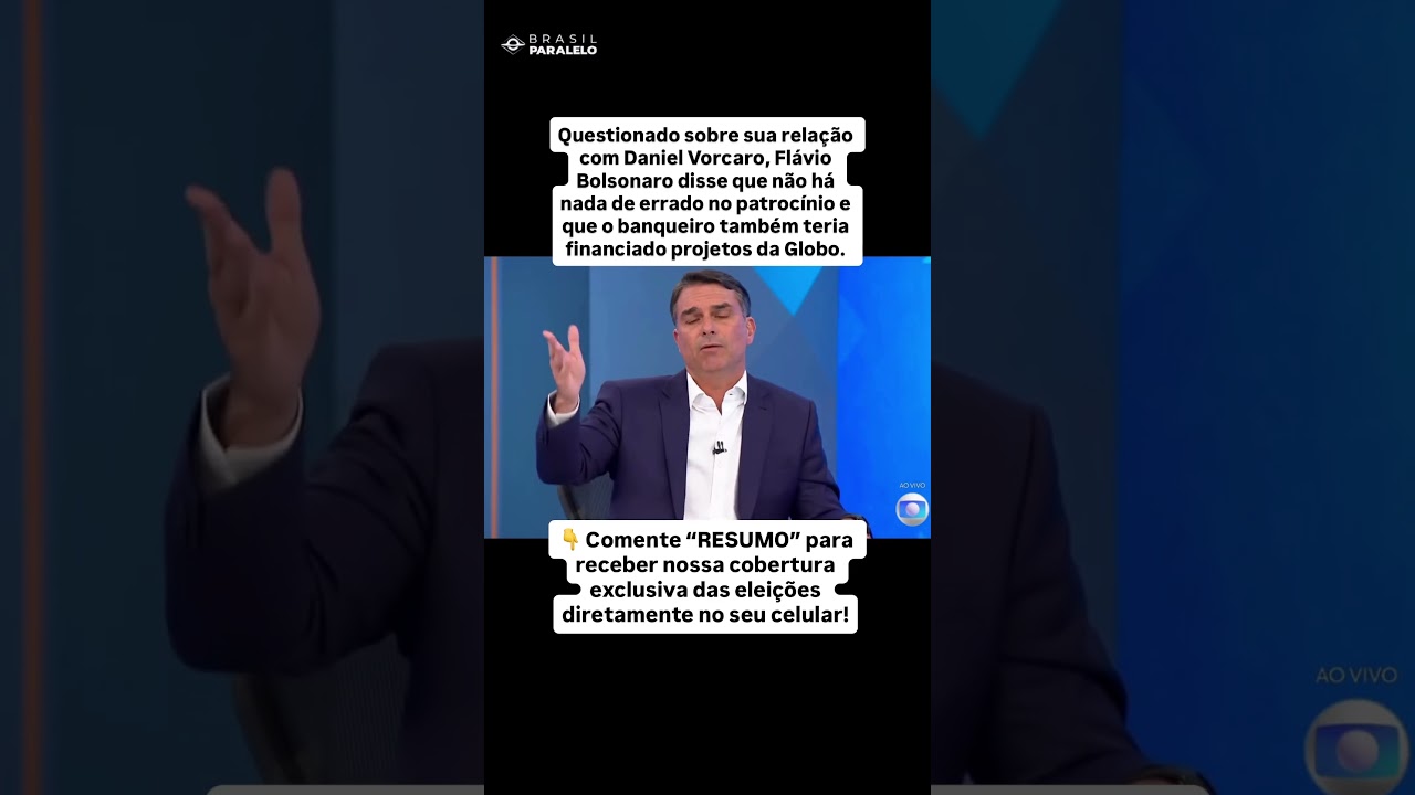 Flávio Bolsonaro responde sobre Vorcaro