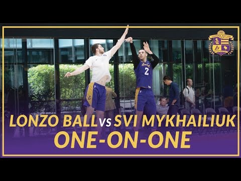 Video: Lakers Practice: Lonzo Ball and Svi Mykhailiuk Play One-On-One After Practice