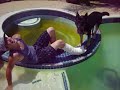 kid with broken leg crashes dirtbike into pool... kid with broken leg crashes dirtbike into pool...