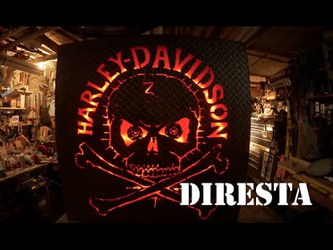 steel - Longevity sent me a plasma cutter. That same week a friend asked me to make a Harley-Davidson sign for his man cave. Here you see the results. I used a light strip I purchased at a local lighting...