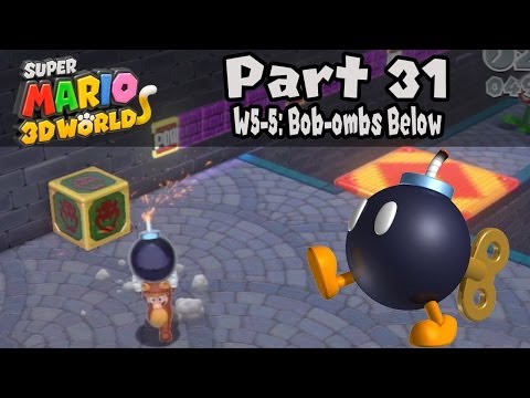 Super Mario 3D World - Part 31: World 5-5 "Bob-ombs Below" 100% Walkthrough!