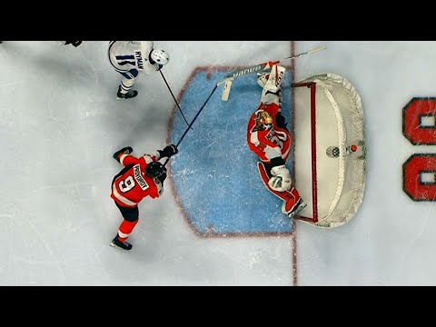 Video: Flyers’ Provorov makes heads up play after Neuvirth makes double save