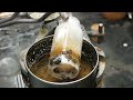 Using sodium hydroxide (drain cleaner) we dissolve glass. Glass is nearly invulnerable to chemicals and thus why it's the preferred material for chemical containers and reaction vessels. But when exposed to molten sodium hydroxide even glass will dissolve. To perform the reaction a steel container is used as it's resistant to the sodium hydroxide. For more information as well as the reaction equation check out the webpage at: sites.google.com