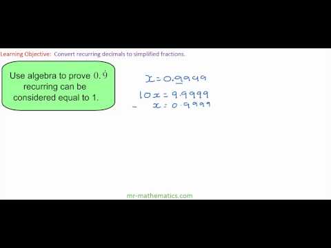 how to prove recurring decimals