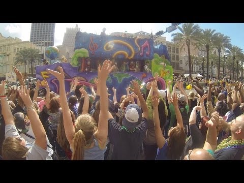 mardi gras parade - After watching the Mardi Gras parade we take a walk down Bourbon Street in New Orleans. Shot with the GoPro Hero3.