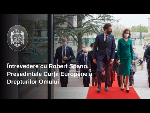 Președintele Maia Sandu s-a întâlnit, la Strasbourg, cu Președintele CEDO, Robert Spano