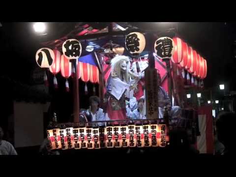 H21土浦八坂祇園最終日 山車と町内御輿 中央一