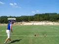 Adin Menkin kicking 3 55 yard field goals