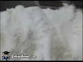 Skier almost falls down a crevasse. Skier almost falls down a crevasse.