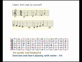 Guitar lesson. Learn playing with notes