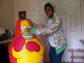 vikki gettin her ass kicked by a blow up toy!